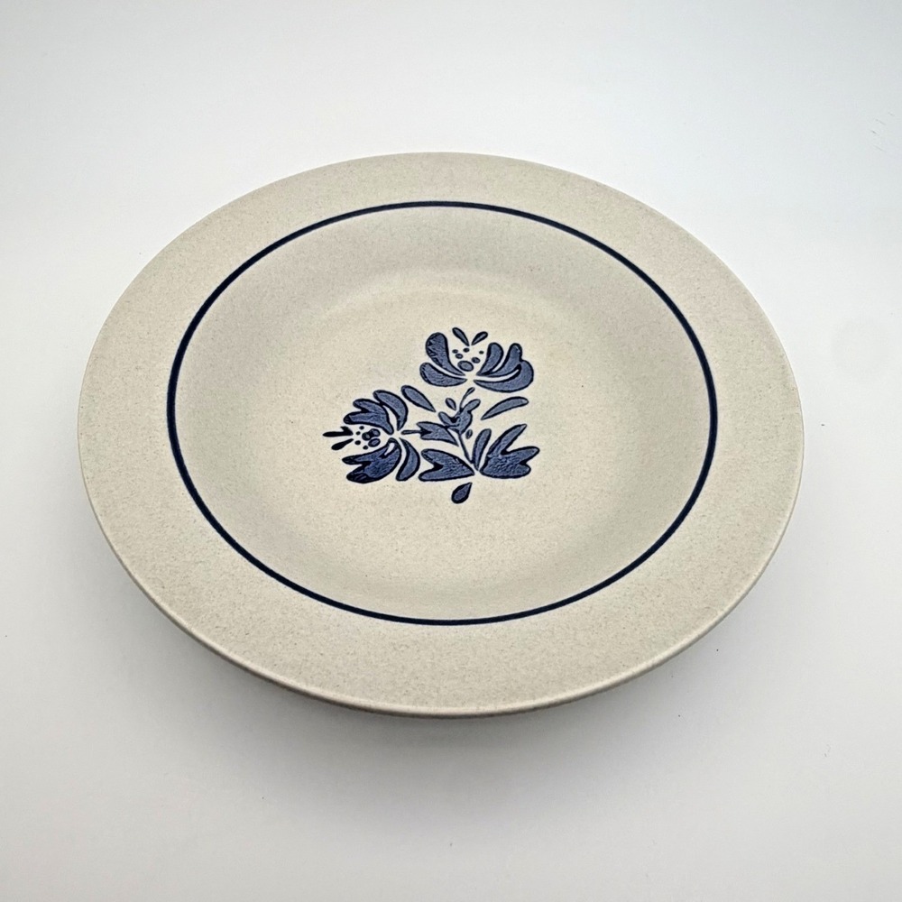 Pfaltzgraff Yorktowne Wide Rim Cereal Bowl 8 5/8" USA Blue Floral Stoneware
